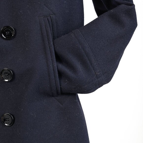 Burberry Brit Navy Wool-Blend Double-Breasted Peacoat - Picture 7 of 15